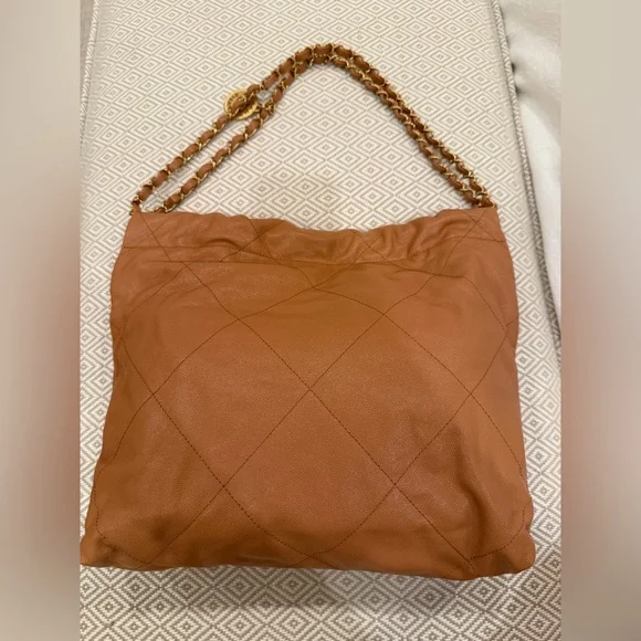 Chanel Soft Quilted Leather Tote – Camel with Gold Hardware - Picture 2 of 13